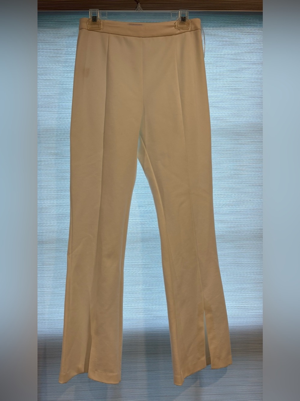 Lucy Paris Cream Women’s Dress Pants with Front Crease